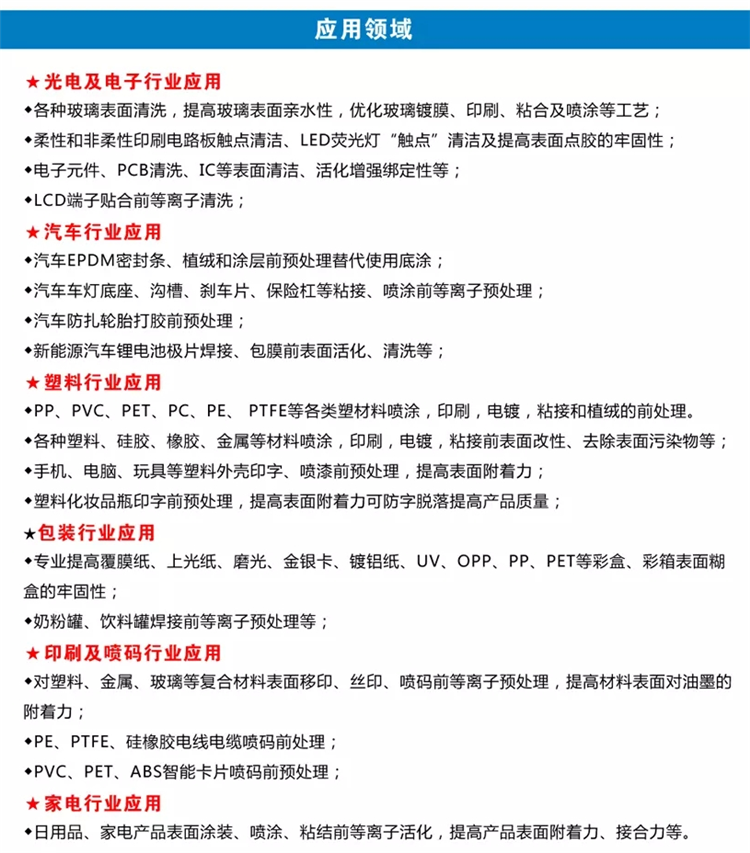 等離子清洗機(jī)應(yīng)用領(lǐng)域